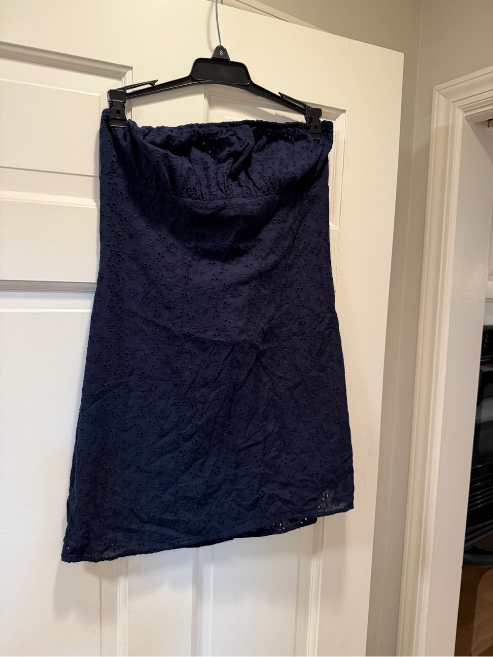 La Hearts Navy Eyelet Mini Skirt